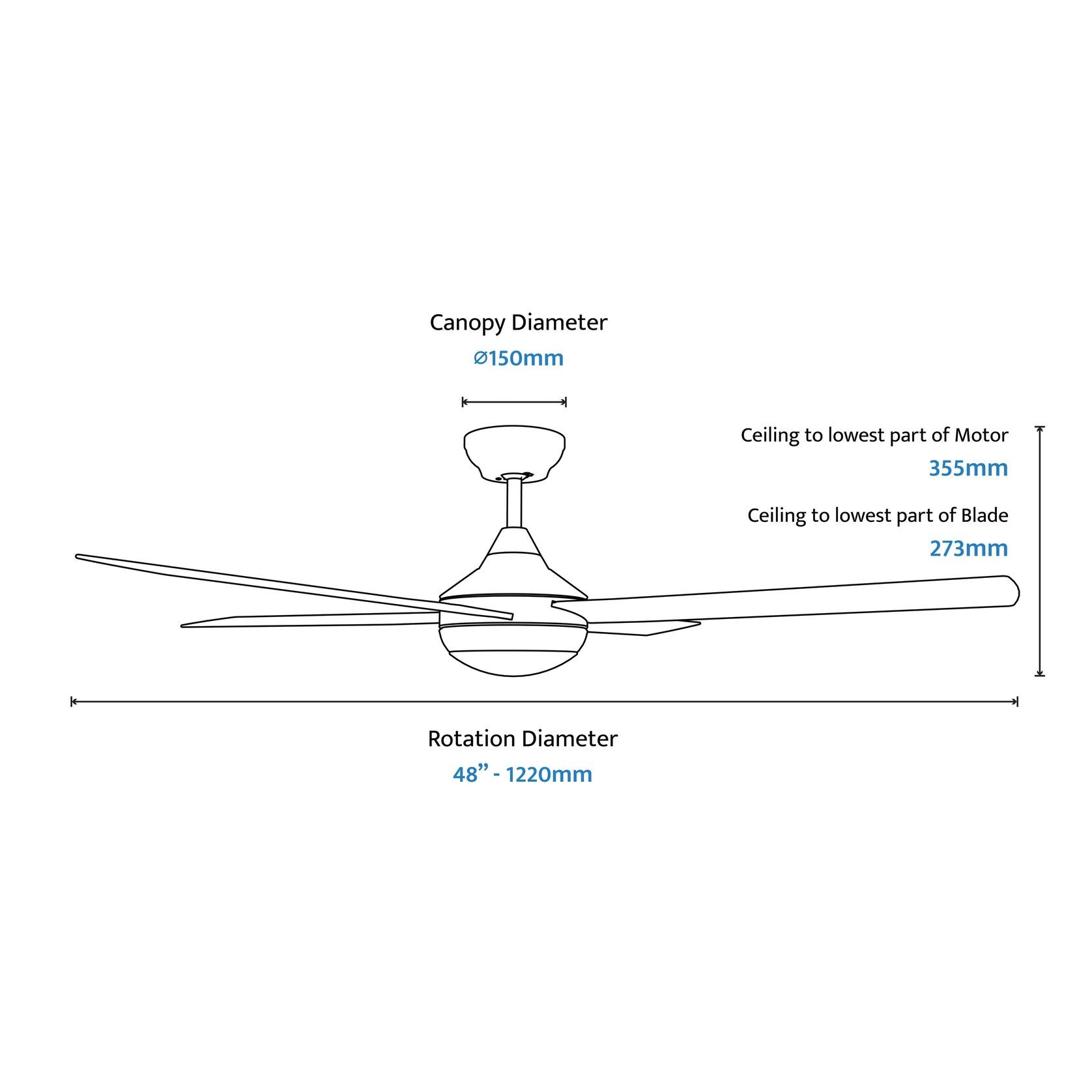 Heron 4-Blade Indoor/Outdoor Ceiling Fan gallery detail image