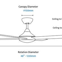 Heron 4-Blade Indoor/Outdoor Ceiling Fan gallery detail image