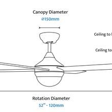 Heron 4-Blade Indoor/Outdoor Ceiling Fan gallery detail image