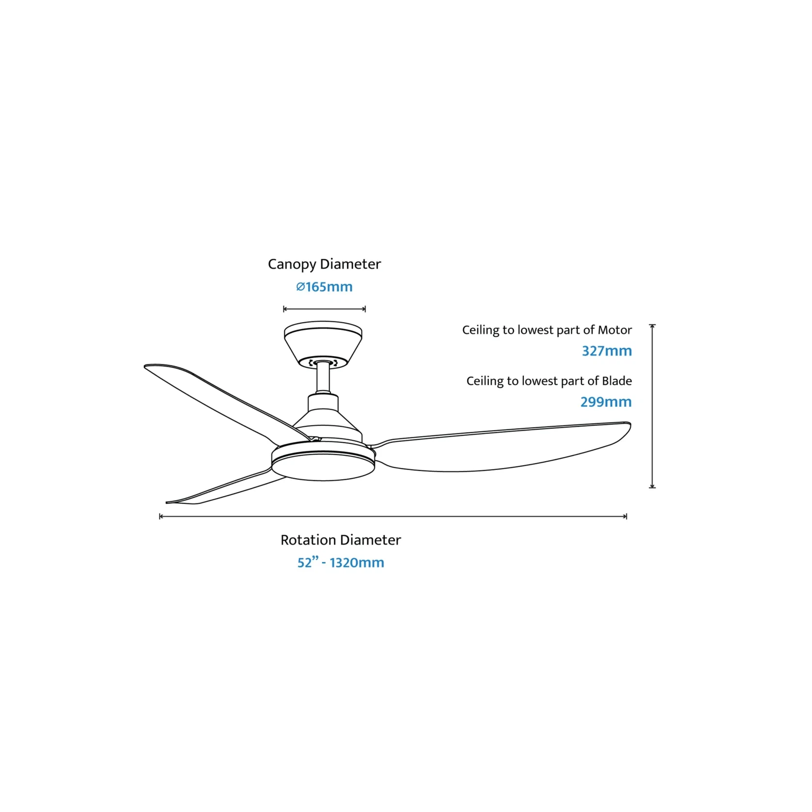 Clayfield Quick-Install 3-Blade Ceiling Fan gallery detail image