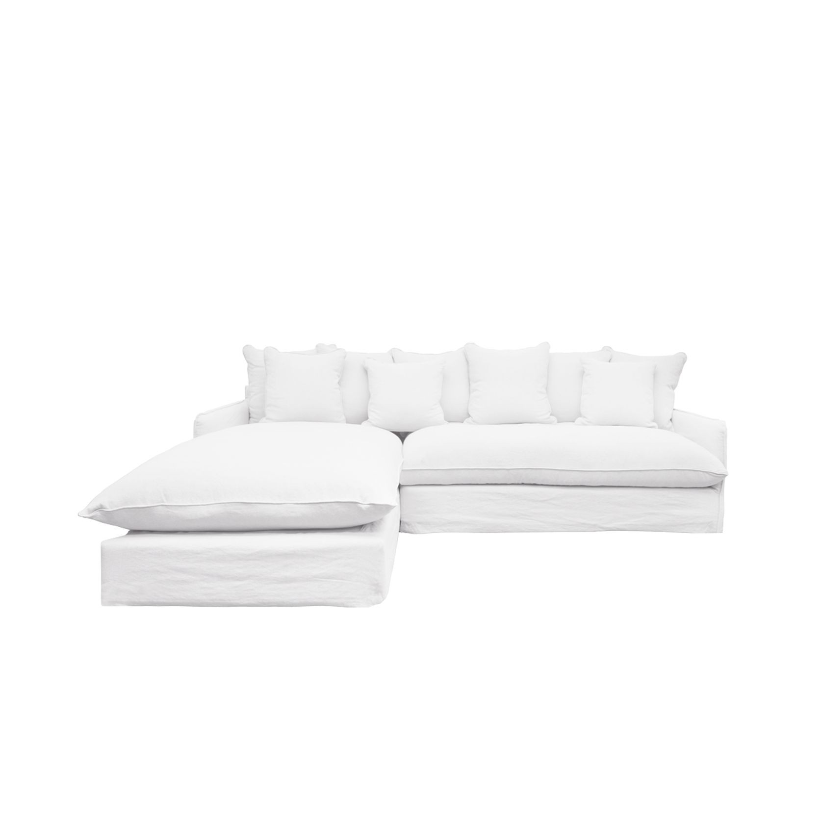 Lotus Slipcover 2.5 Modular Sofa + LH Chaise - White gallery detail image