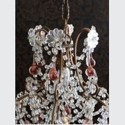 French Gilded Metal and Glass Swag Chandelier c.1940 gallery detail image