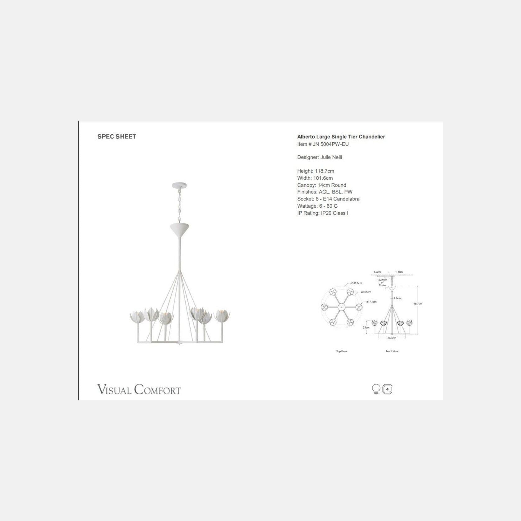 Julie Neill Alberto Large Single-Tier Chandelier gallery detail image