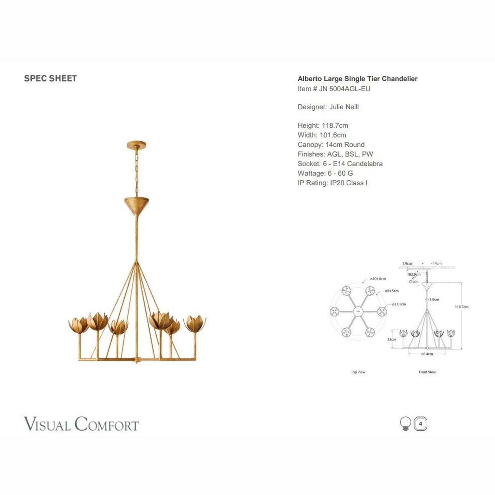 Julie Neill Alberto Large Single-Tier Chandelier gallery detail image