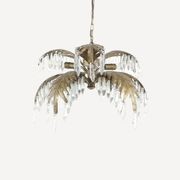 Palm Leaf Crystal Chandelier Small gallery detail image