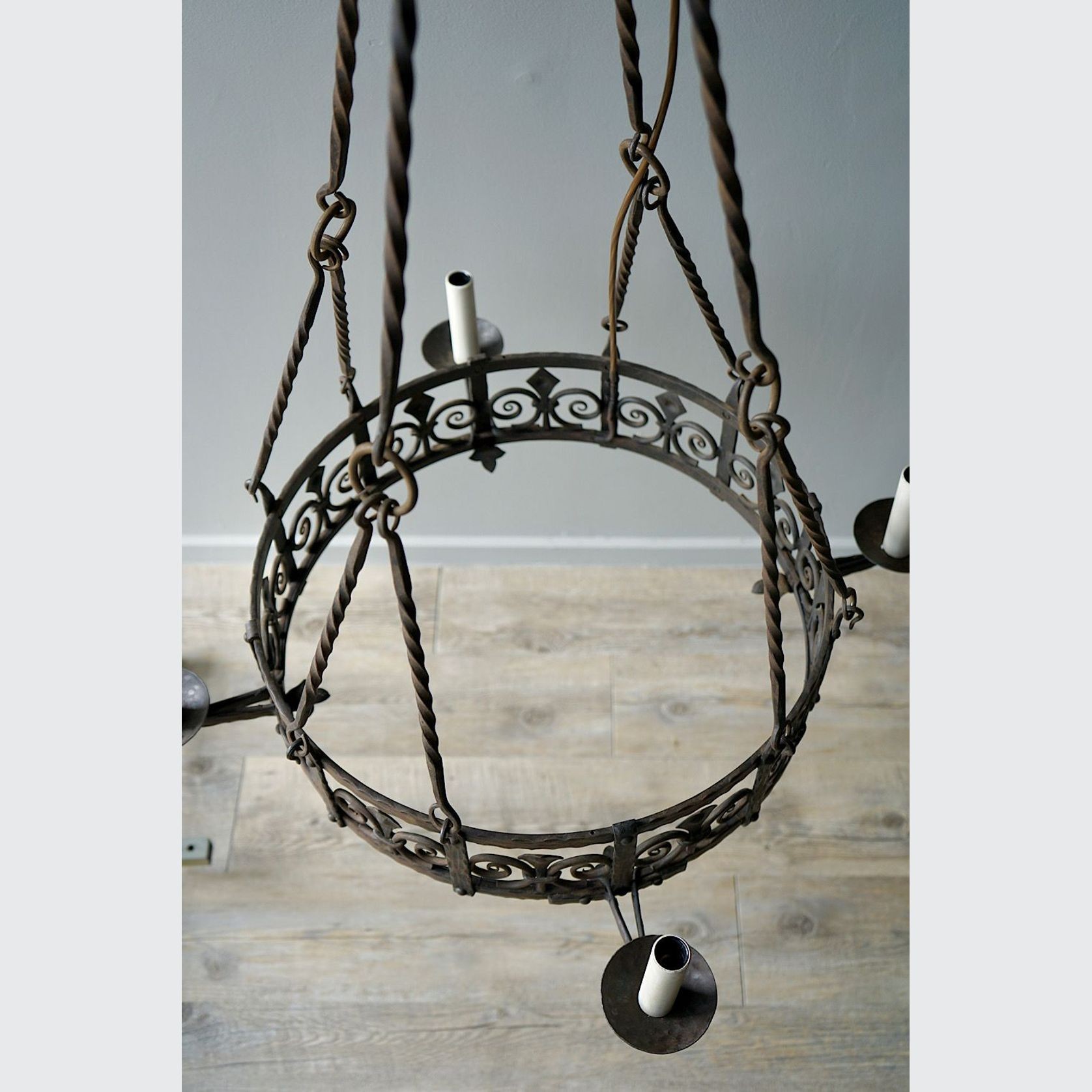 French Wrought Iron Chandelier gallery detail image