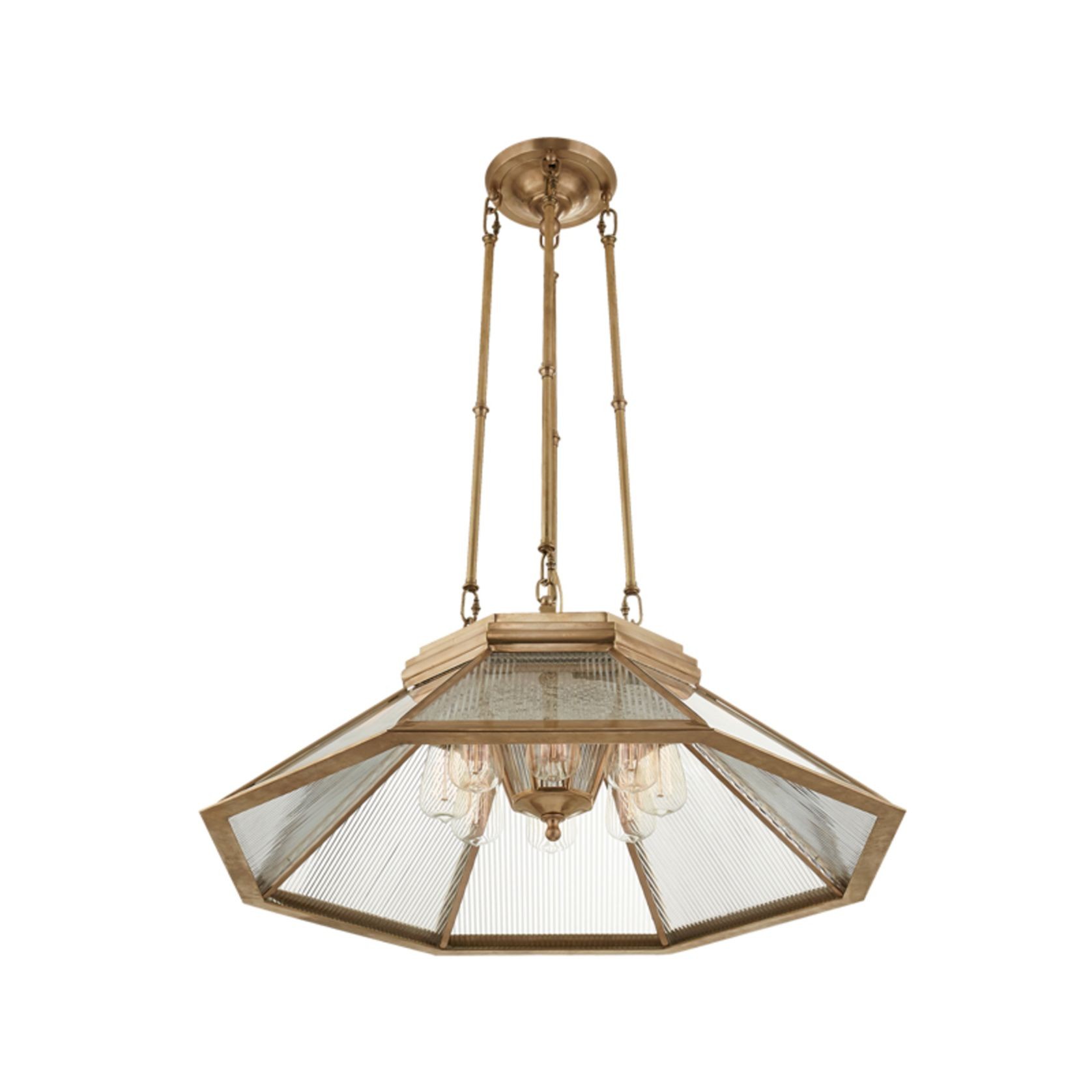 Rivington Medium 8-Paneled Chandelier – Brass gallery detail image