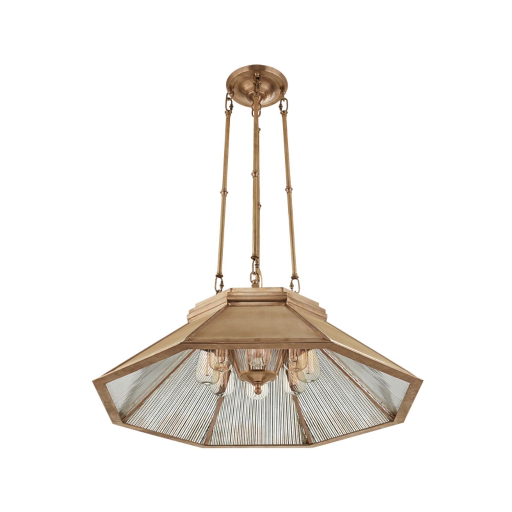 Rivington Medium 8-Paneled Chandelier – Brass gallery detail image