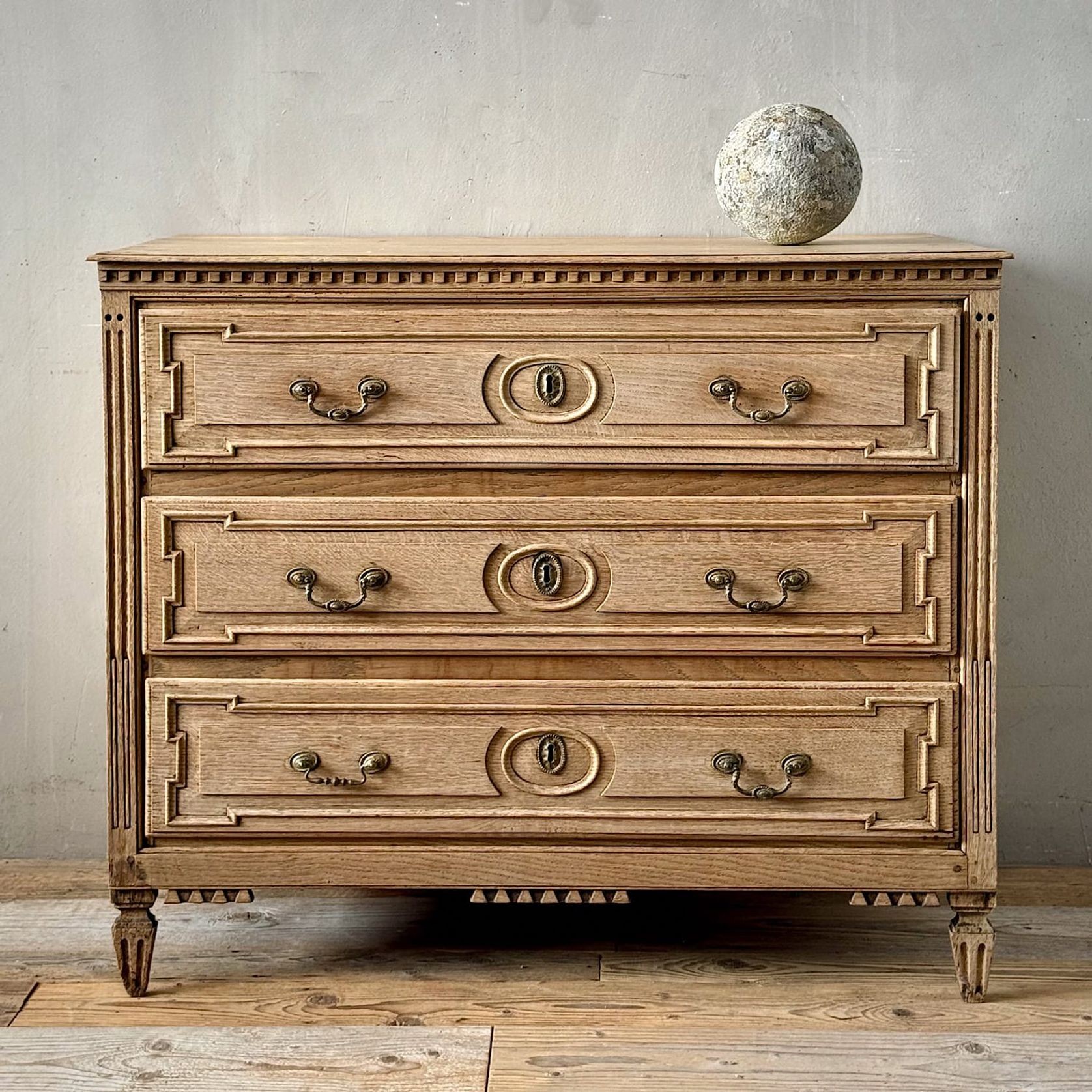 Antique French Bleached Oak Commode gallery detail image