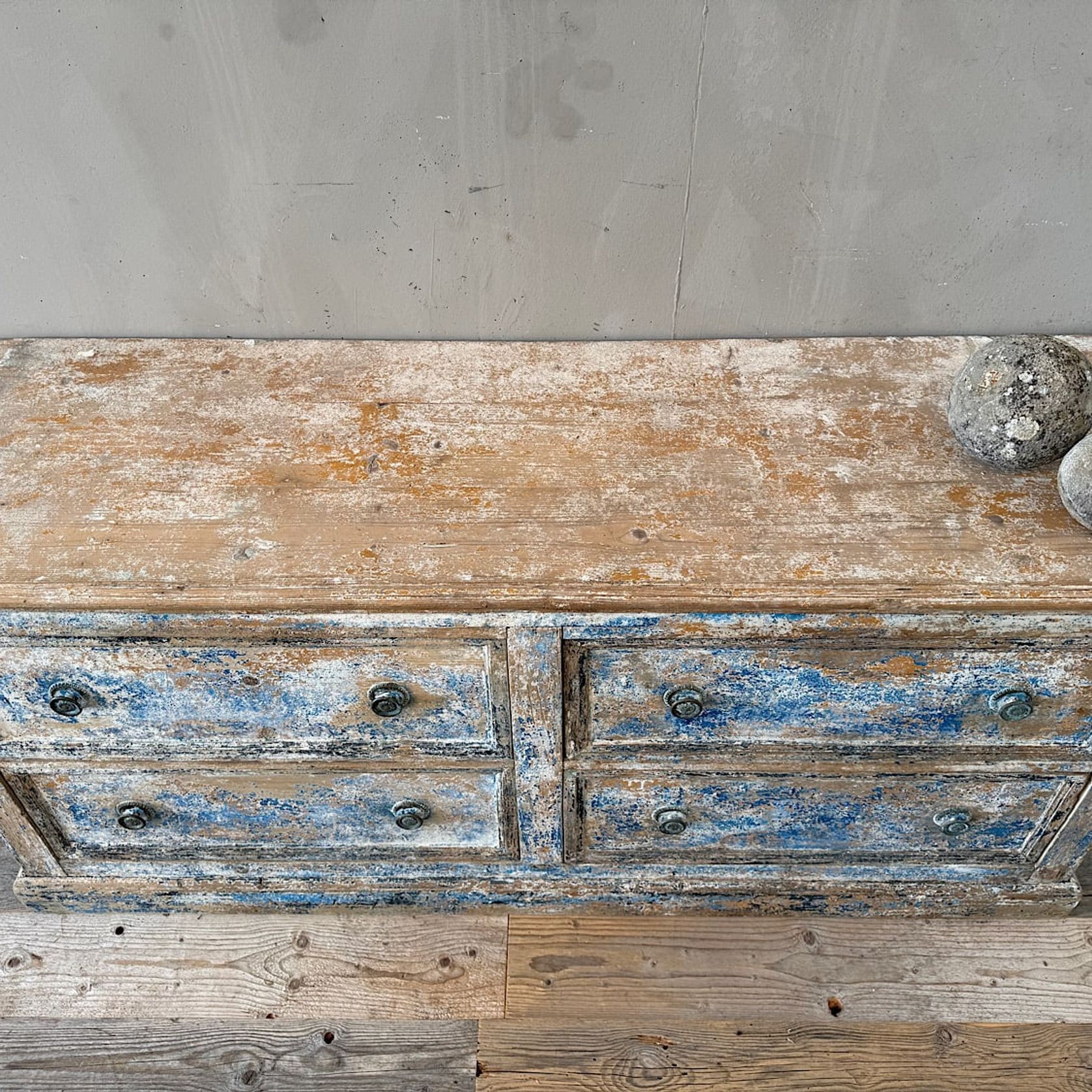 French Antique Provincial Painted Bank of Drawers gallery detail image