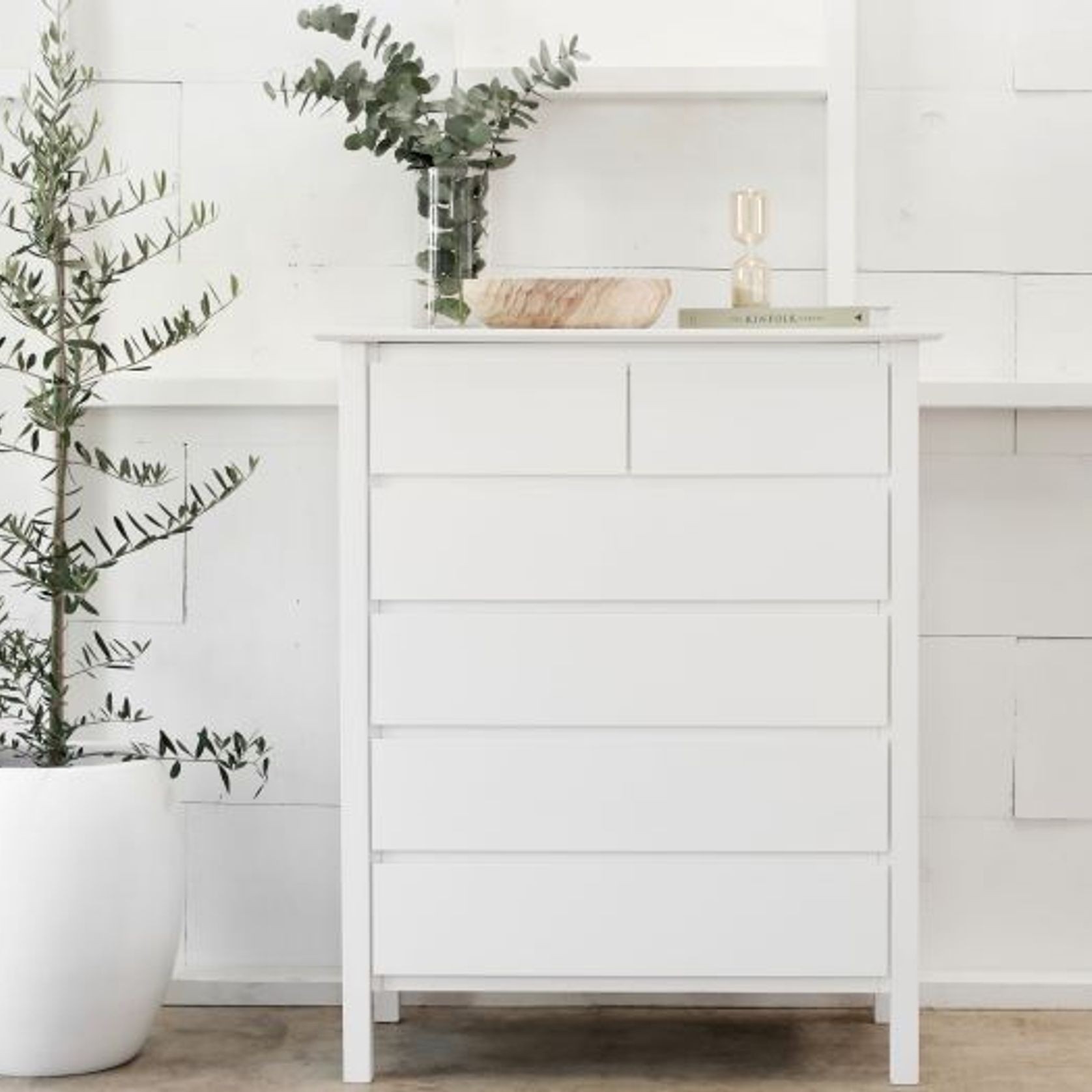 Myer White Tallboy Hardwood Frame ArchiPro AU