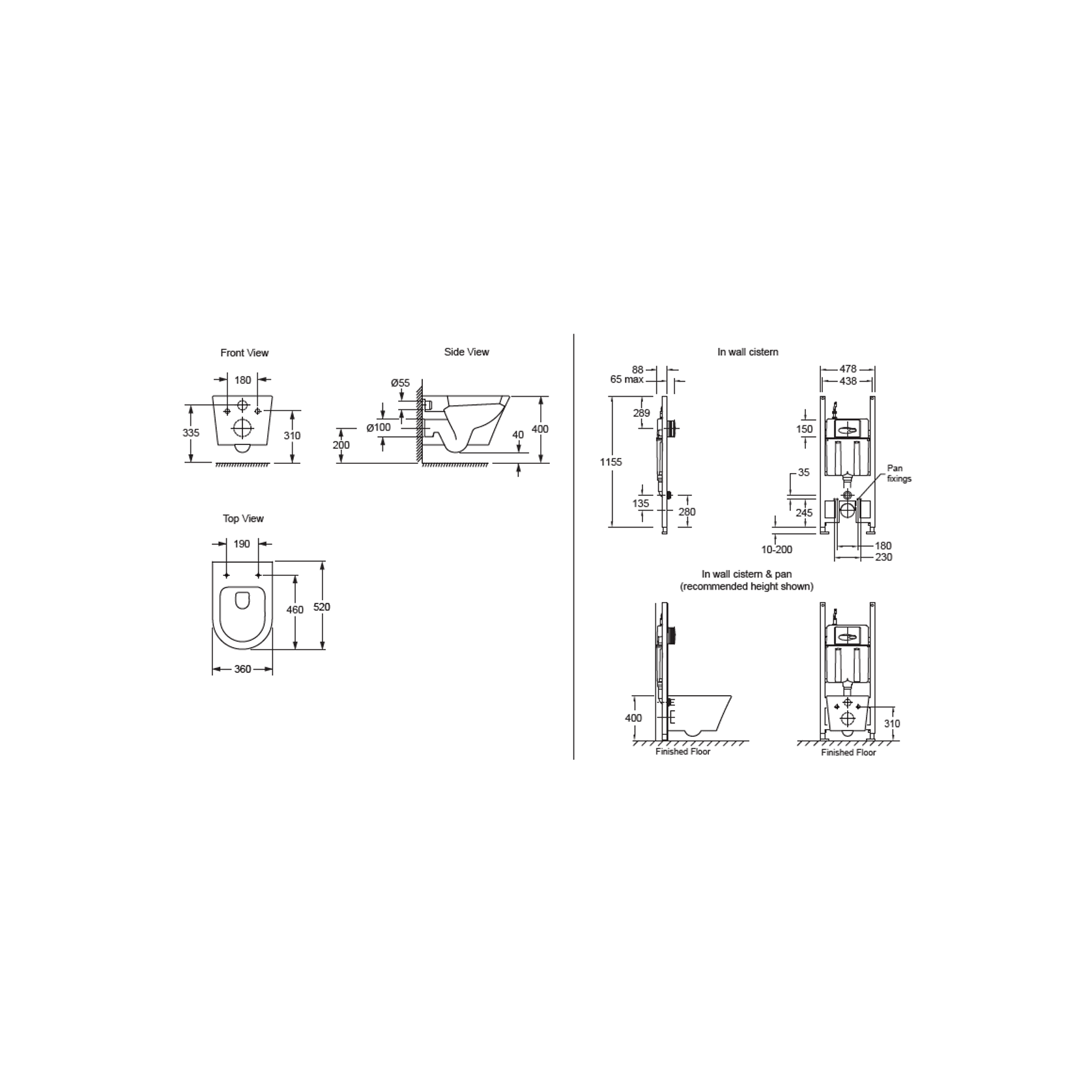 Evora Wall Hung Toilet gallery detail image