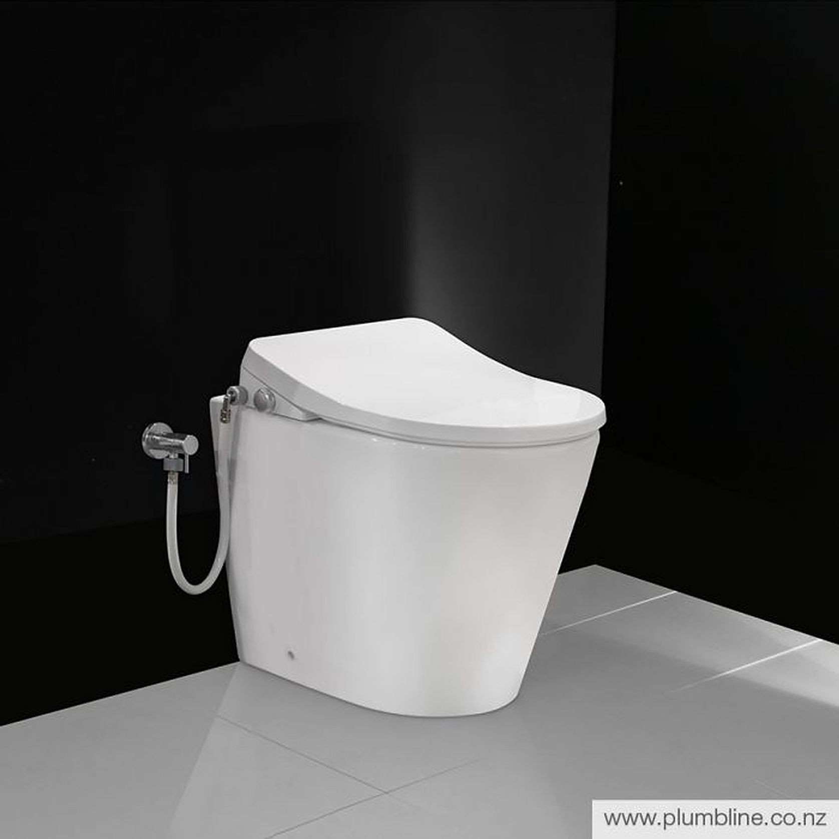 Evo Rimless Floor Mount Toilet Thick Seat gallery detail image