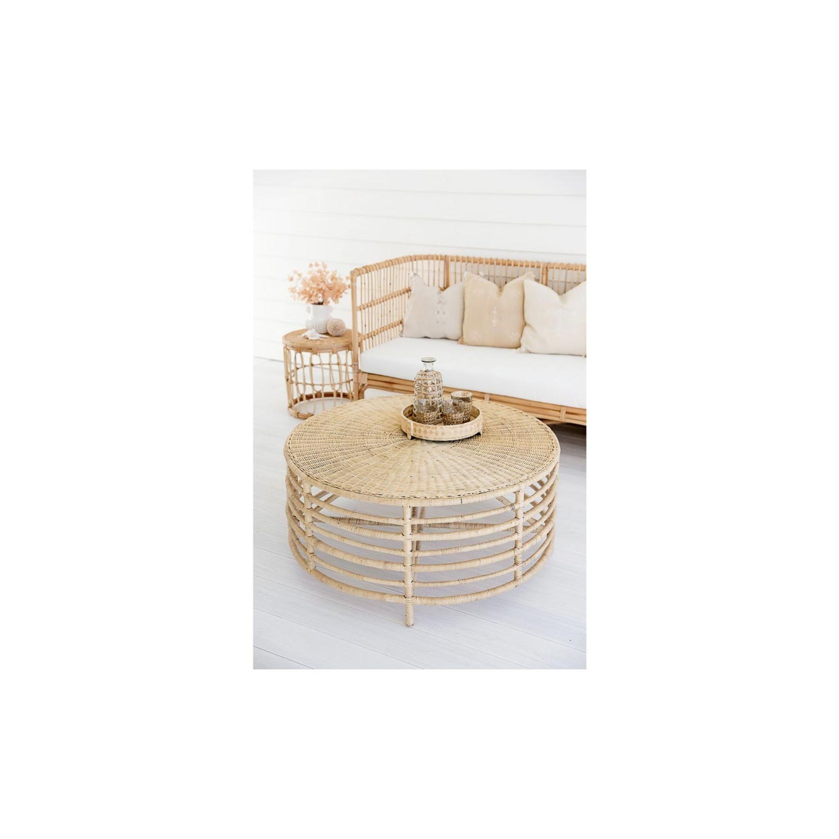 Intan Rattan Round Coffee Table 100cm gallery detail image