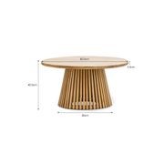 Pedie 80cm Round Slat Coffee Table | Natural Teak gallery detail image