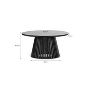Pedie 80cm Round Slat Coffee Table | Black Teak gallery detail image