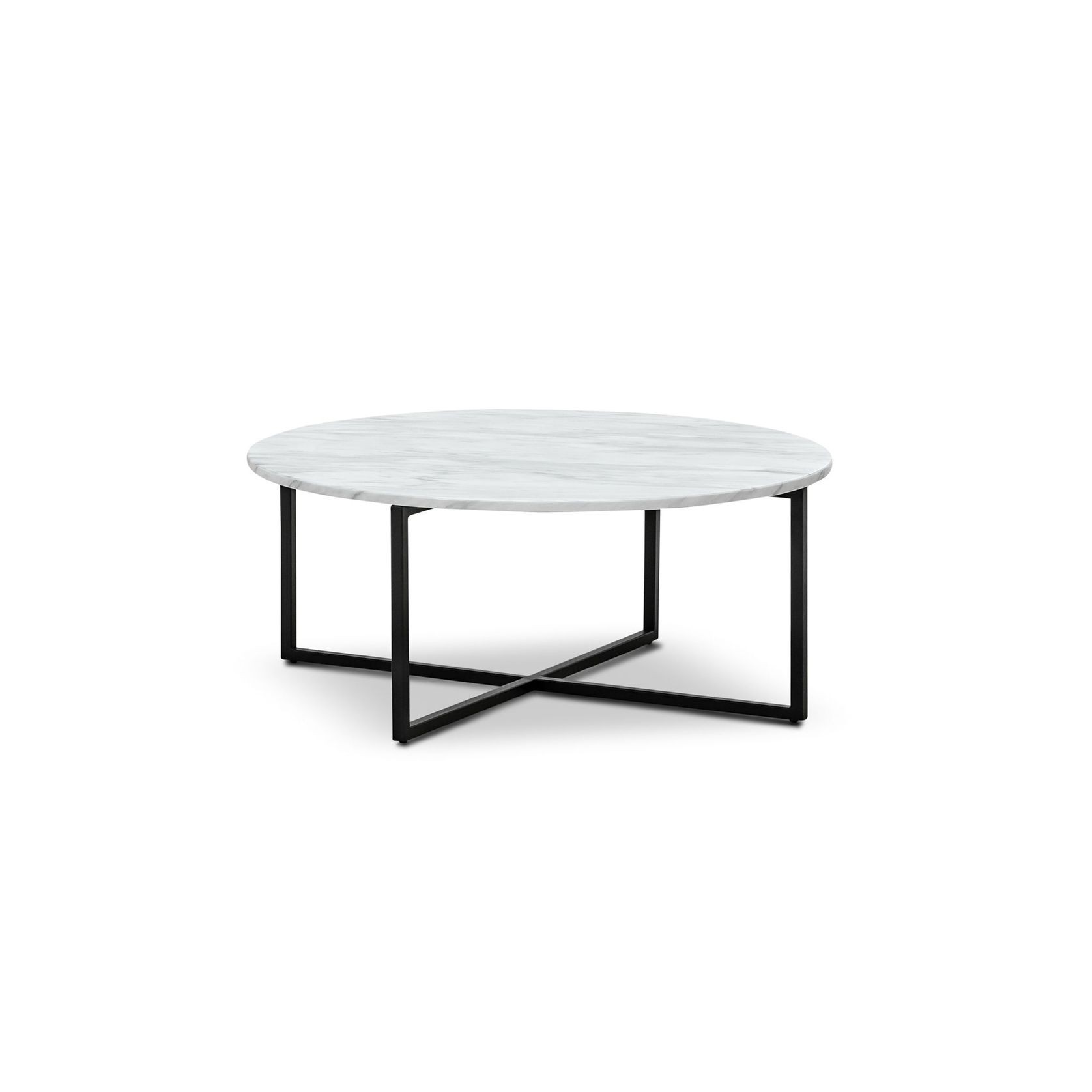 Ellie Marble Round Coffee Table | White & Black gallery detail image
