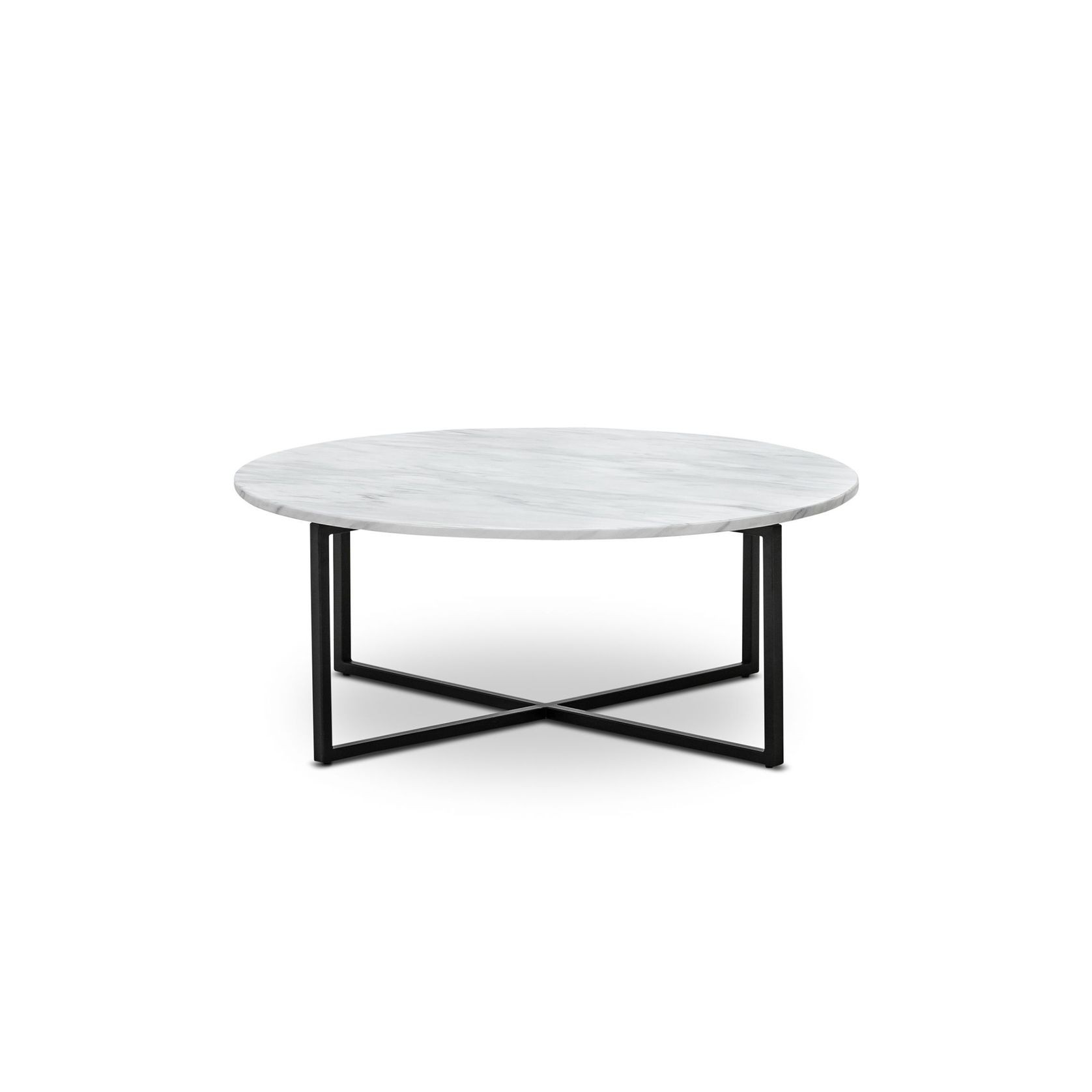 Ellie Marble Round Coffee Table | White & Black gallery detail image