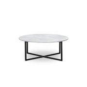 Ellie Marble Round Coffee Table | White & Black gallery detail image