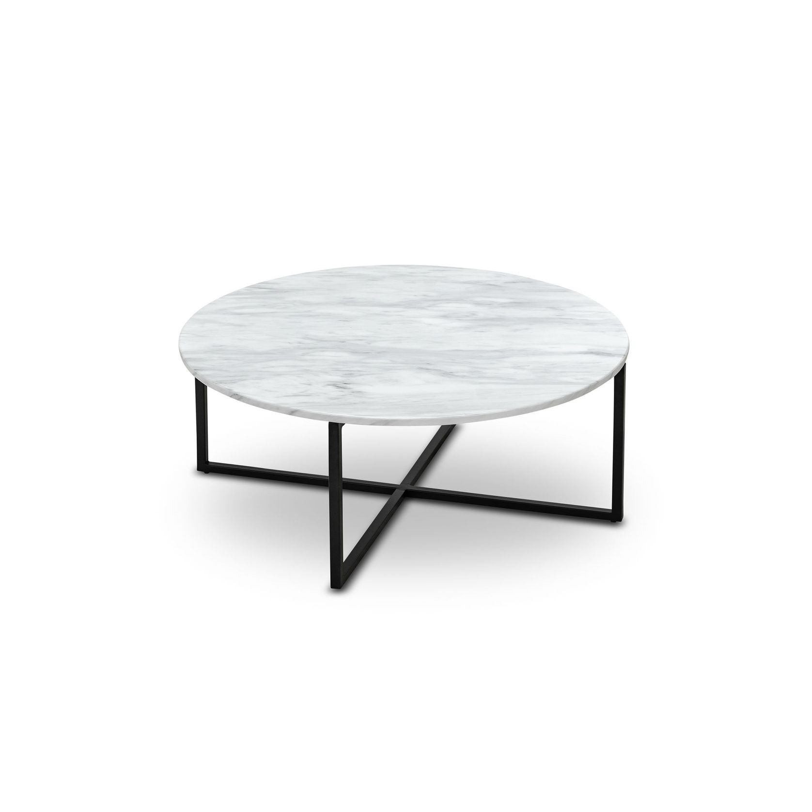 Ellie Marble Round Coffee Table | White & Black gallery detail image