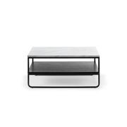 Estoria White Marble Square Shelf Coffee Table | Black gallery detail image