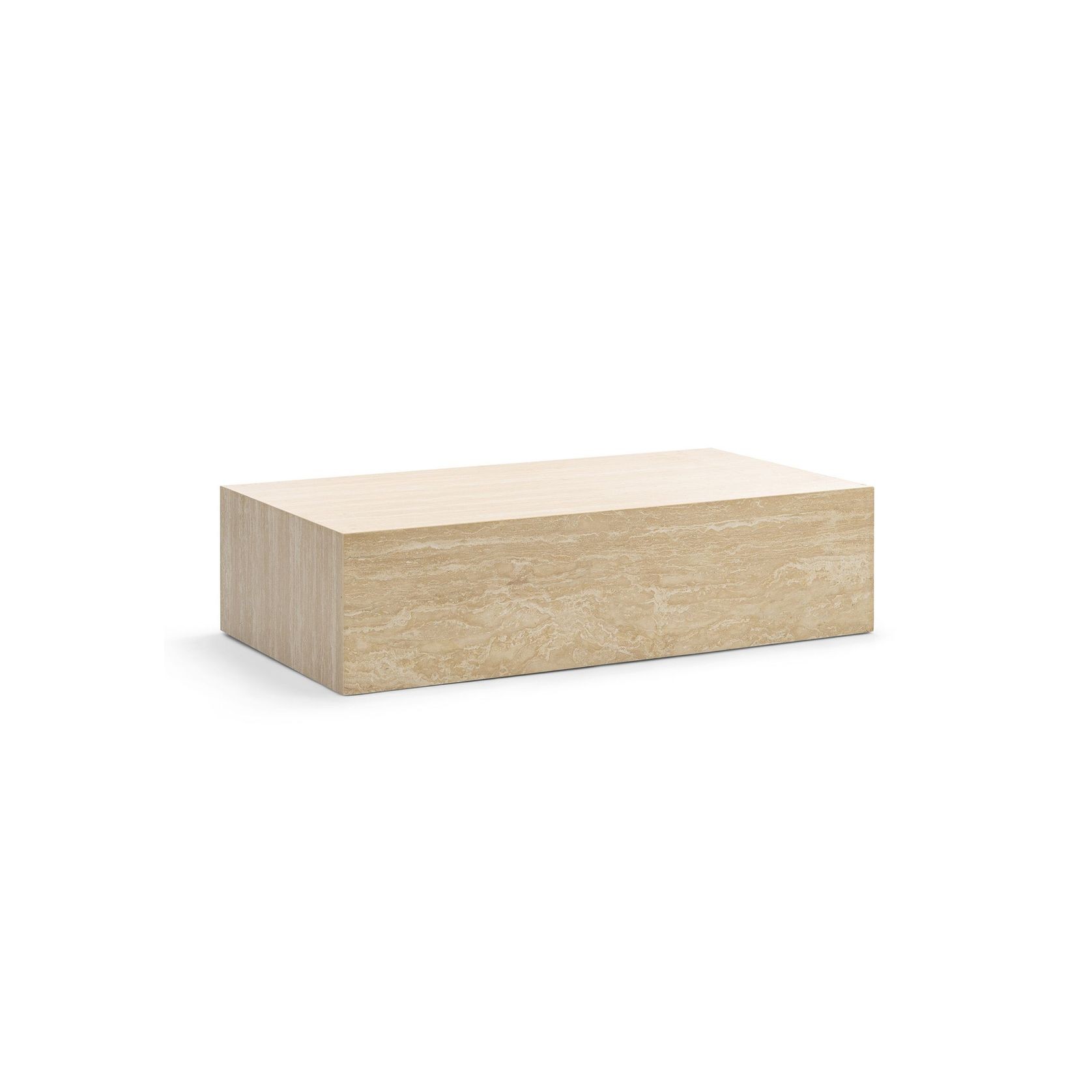 Cubie Large Plinth Coffee Table | Cream Travertine gallery detail image