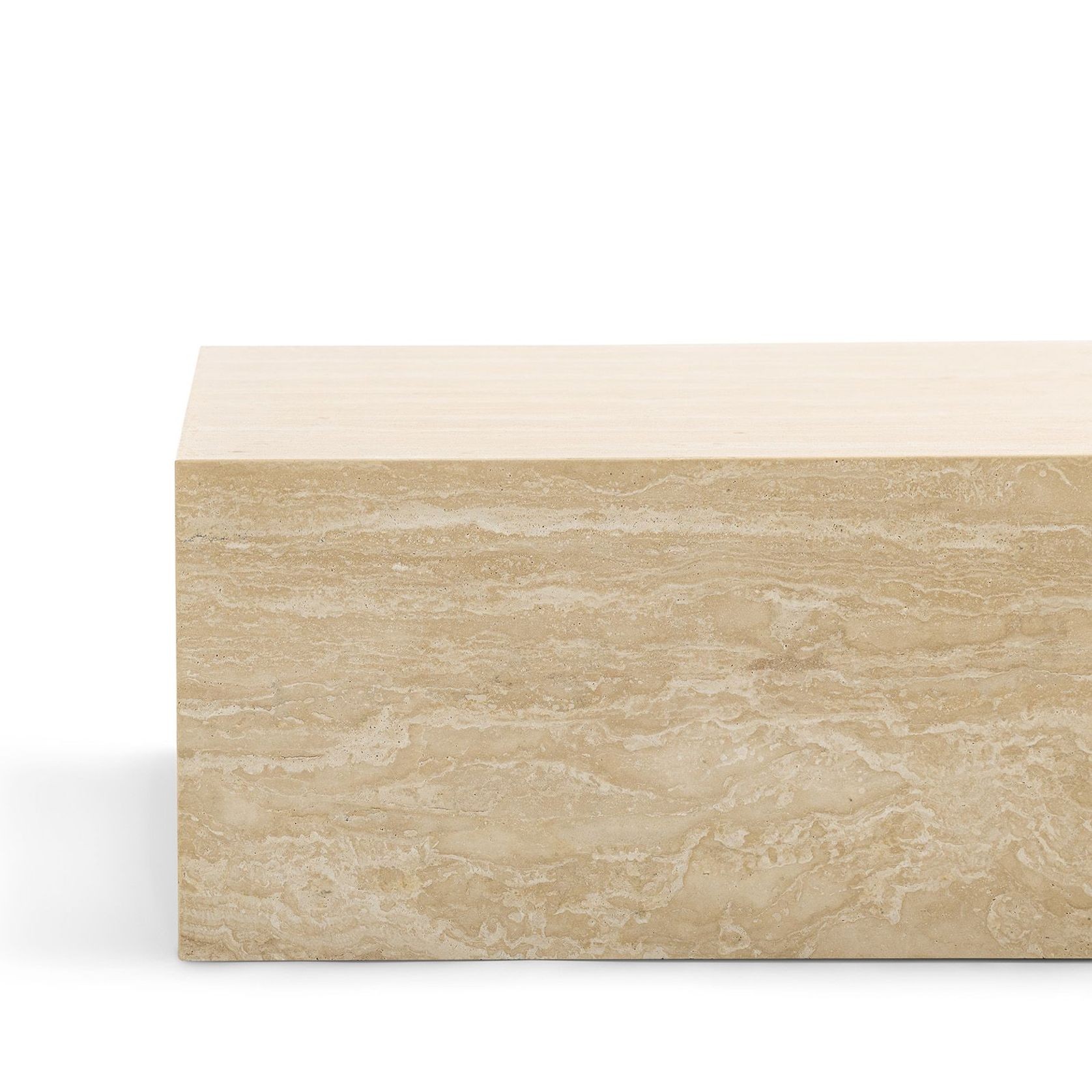 Cubie Large Plinth Coffee Table | Cream Travertine gallery detail image