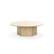 Hexica 100cm Round Coffee Table | Cream Travertine gallery detail image