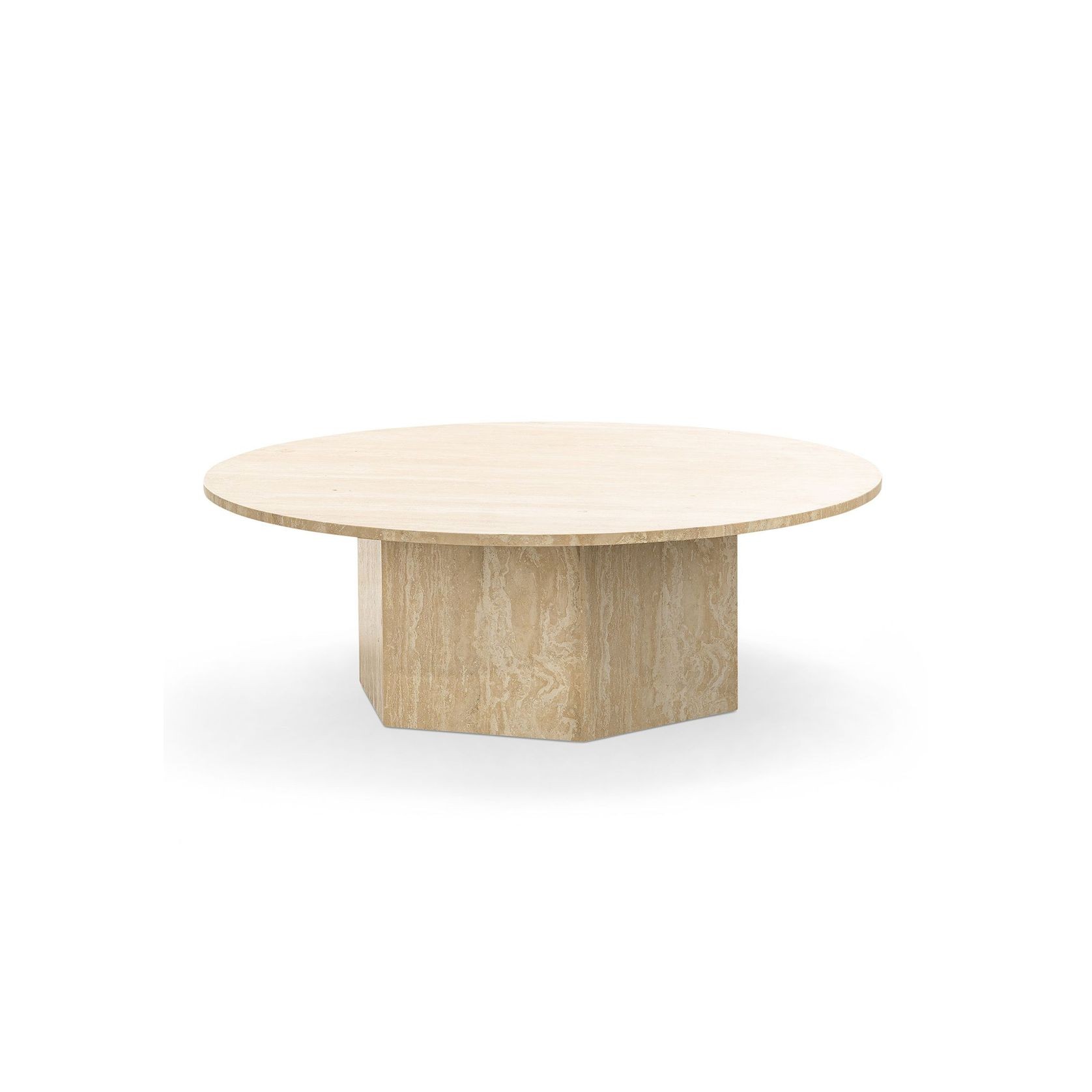 Hexica 100cm Round Coffee Table | Cream Travertine gallery detail image