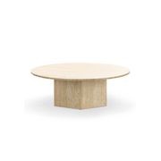 Hexica 100cm Round Coffee Table | Cream Travertine gallery detail image