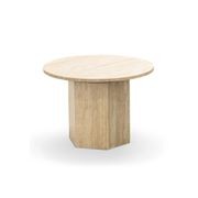 Hexica 60cm Round Coffee Table | Cream Travertine gallery detail image