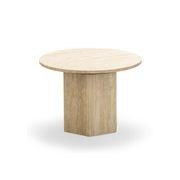 Hexica 60cm Round Coffee Table | Cream Travertine gallery detail image