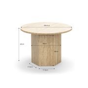 Hexica 60cm Round Coffee Table | Cream Travertine gallery detail image