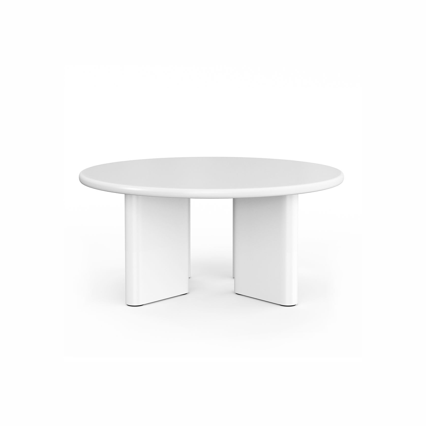 Omni Chunky Round Coffee Table | Matte White gallery detail image