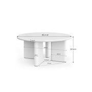 Omni Chunky Round Coffee Table | Matte White gallery detail image