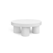 Colum 100cm Round Concrete Coffee Table | Indoor & Outdoor | White gallery detail image