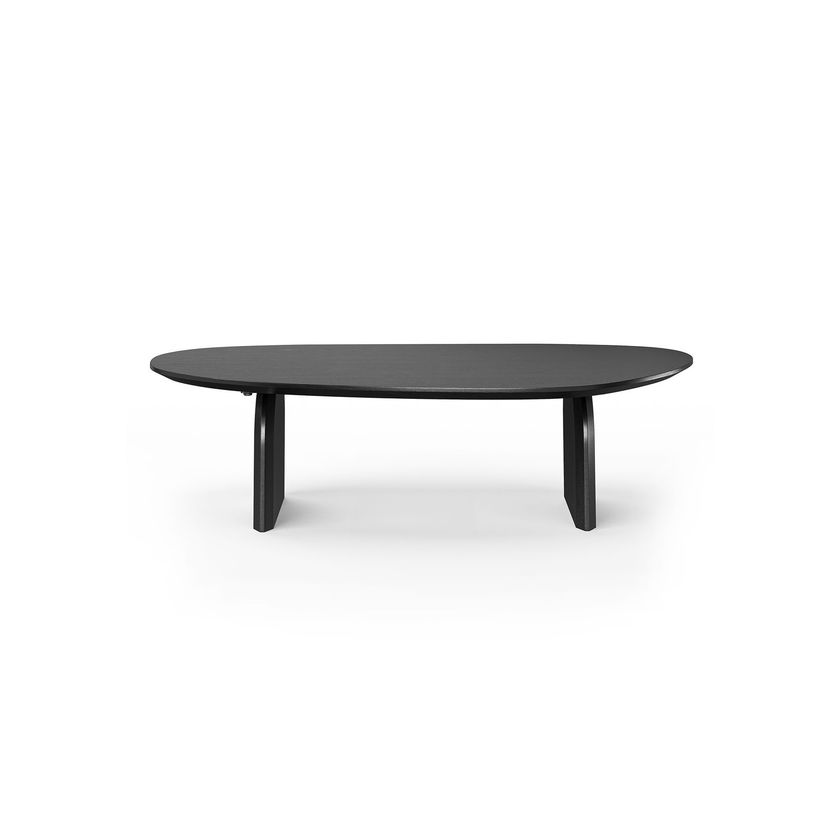 Arco 130cm Oval Oak Coffee Table | Black gallery detail image
