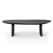 Arco 130cm Oval Oak Coffee Table | Black gallery detail image