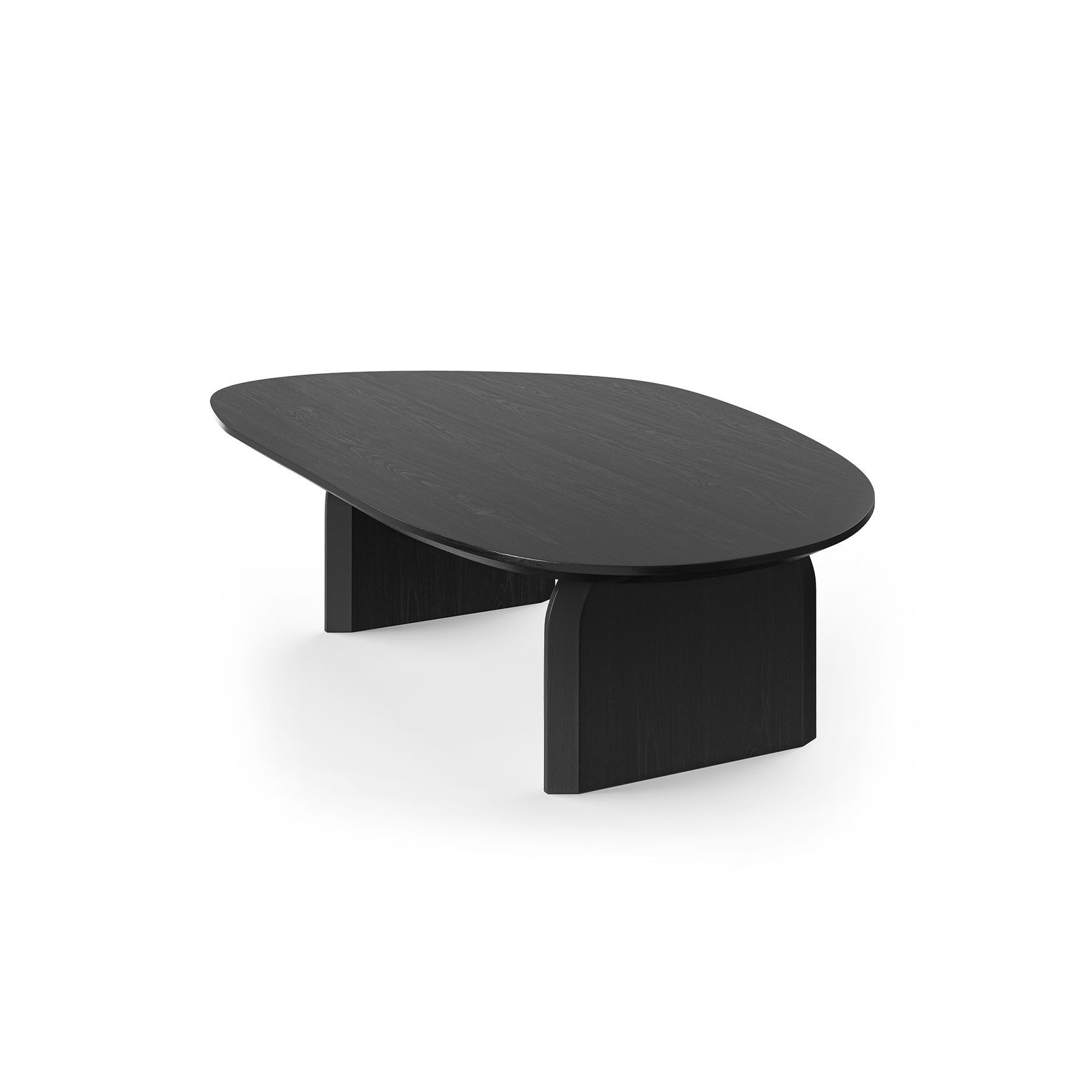 Arco 130cm Oval Oak Coffee Table | Black gallery detail image
