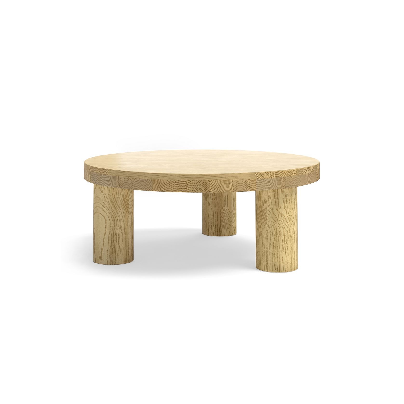 Nomad 90cm Round Solid Oak Coffee Table | Natural gallery detail image