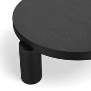 Nomad 90cm Round Solid Oak Coffee Table | Black gallery detail image