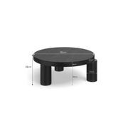 Nomad 90cm Round Solid Oak Coffee Table | Black gallery detail image