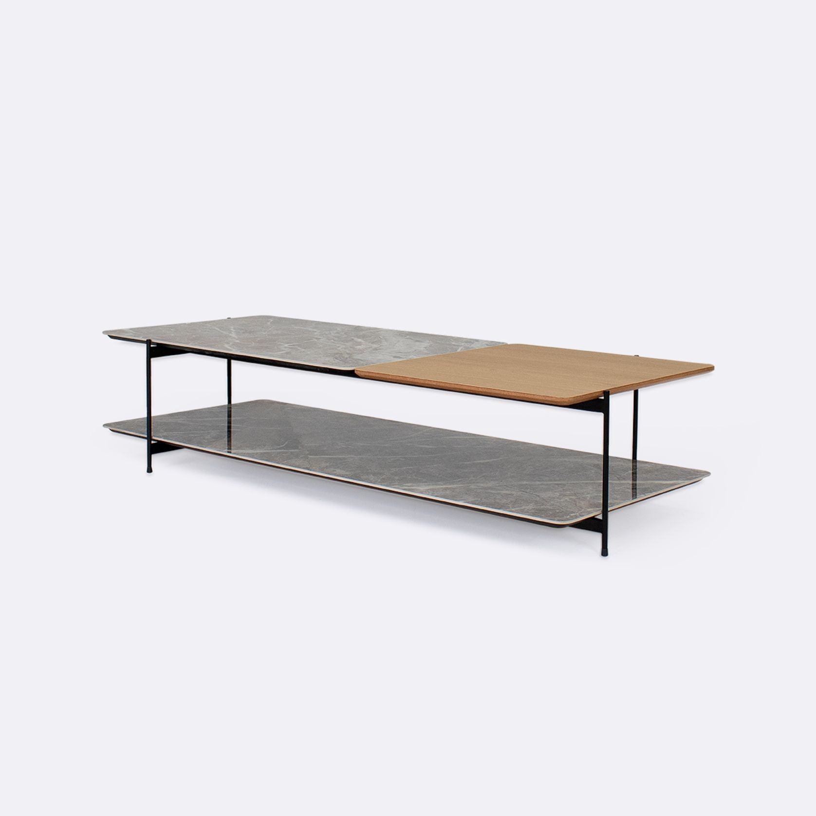 Dua Tiered Coffee Table | Mountain Peak & Sahara Oak gallery detail image
