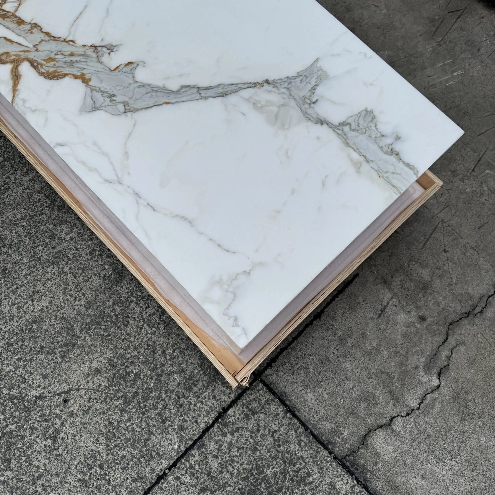 Block Coffee Table/Gold Calacatta-Small | Natural Stone Co. gallery detail image