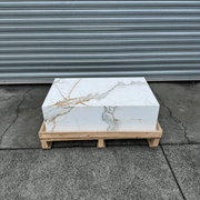 Block Coffee Table/Gold Calacatta-Small | Natural Stone Co. gallery detail image