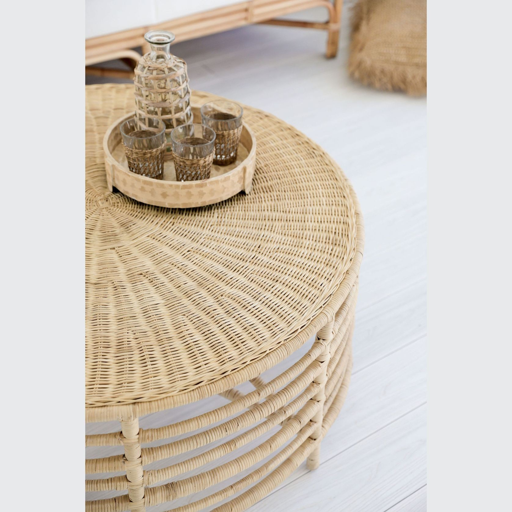 Intan Rattan Round Coffee Table 100cm gallery detail image