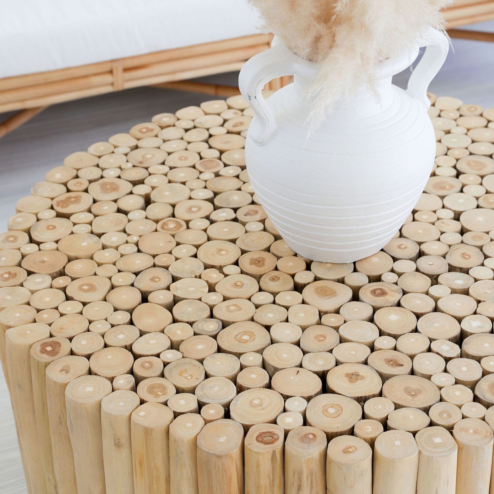 Byron Round Teak Coffee Table 80cm gallery detail image