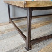 Antique French Parquet & Iron Coffee Table gallery detail image