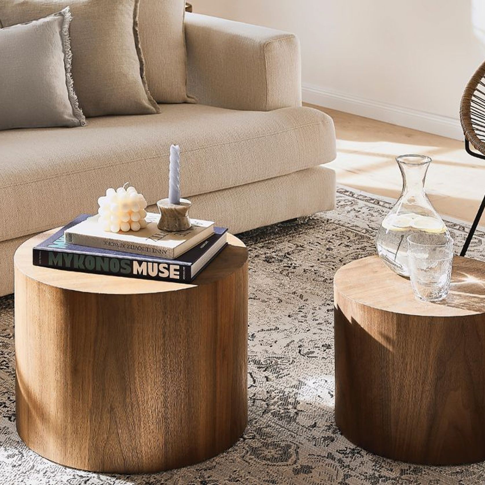 Stump Table Set - Walnut gallery detail image