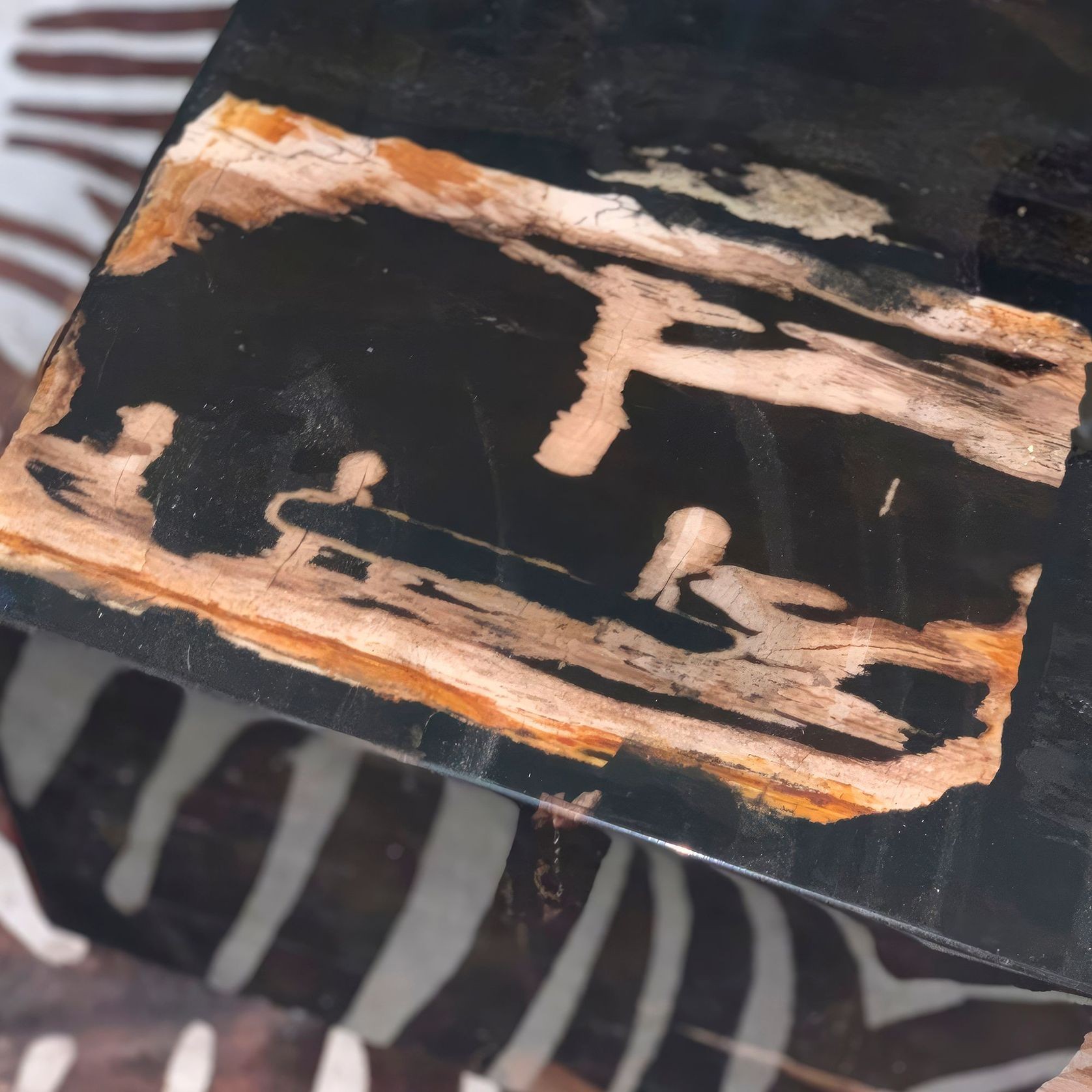 Amber Cube Petrified Wood Coffee Table gallery detail image